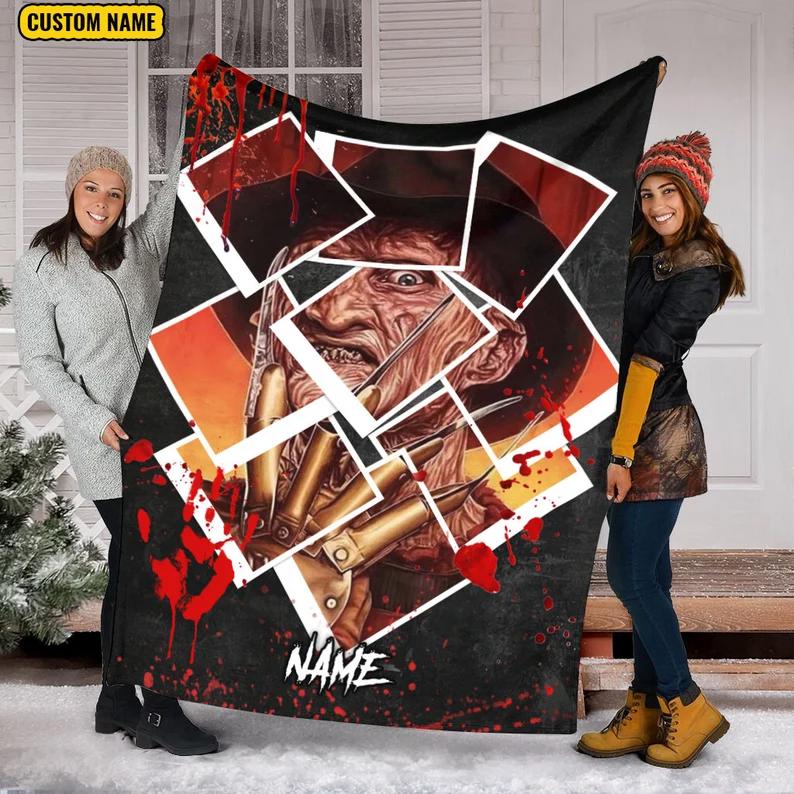 Halloween decorations custom name halloween character movies blanket, halloween movie fans fleece blanket, movies blanket, halloween blanket, xmas gift for him Quilt Blanket