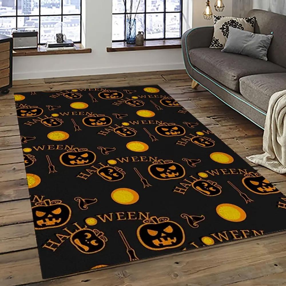 Halloween style pumpkin autumn retangle carpet area rug home decor halloween gift hal62 Rectangle Rug