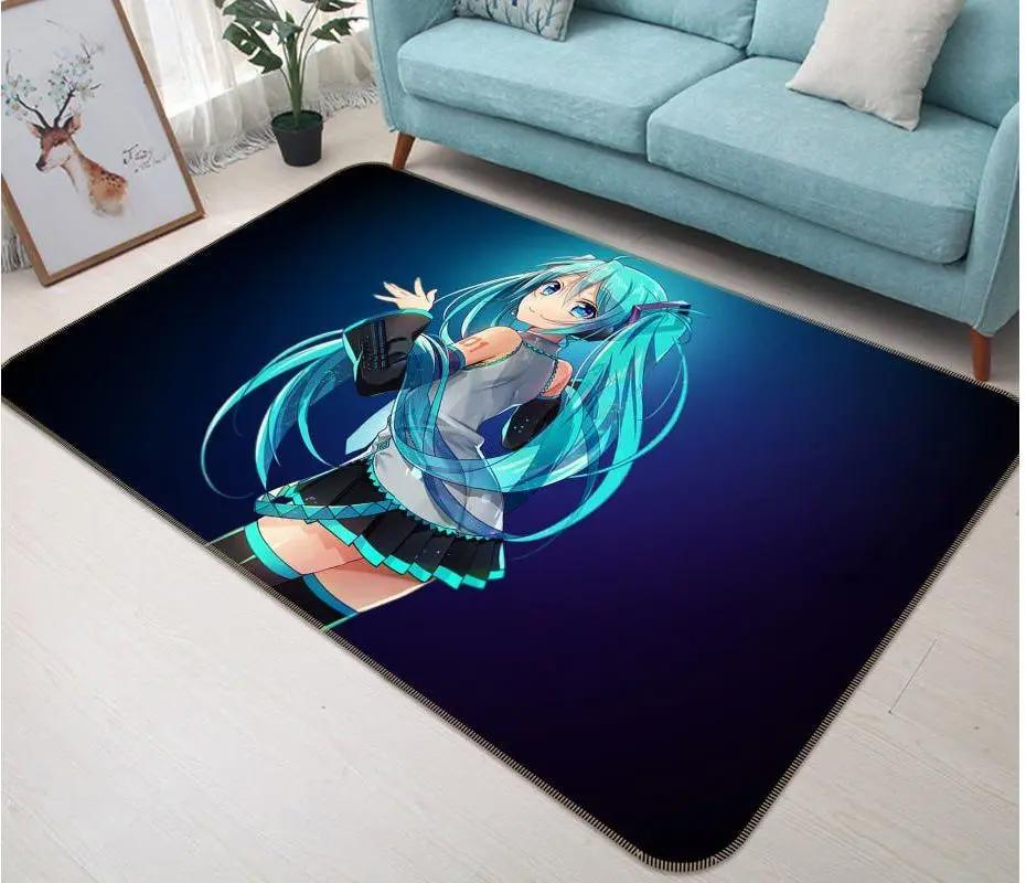 Hatsune miku anime 29 area rug living room and bed room rug rug regtangle carpet floor decor home decor Rectangle Rug