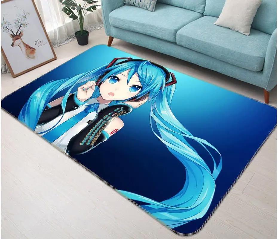 Hatsune miku anime 5 area rug living room and bed room rug rug regtangle carpet floor decor home decor Rectangle Rug