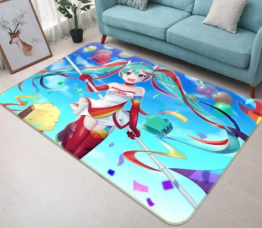 Hatsune miku anime 50 area rug living room and bed room rug rug regtangle carpet floor decor home decor Rectangle Rug