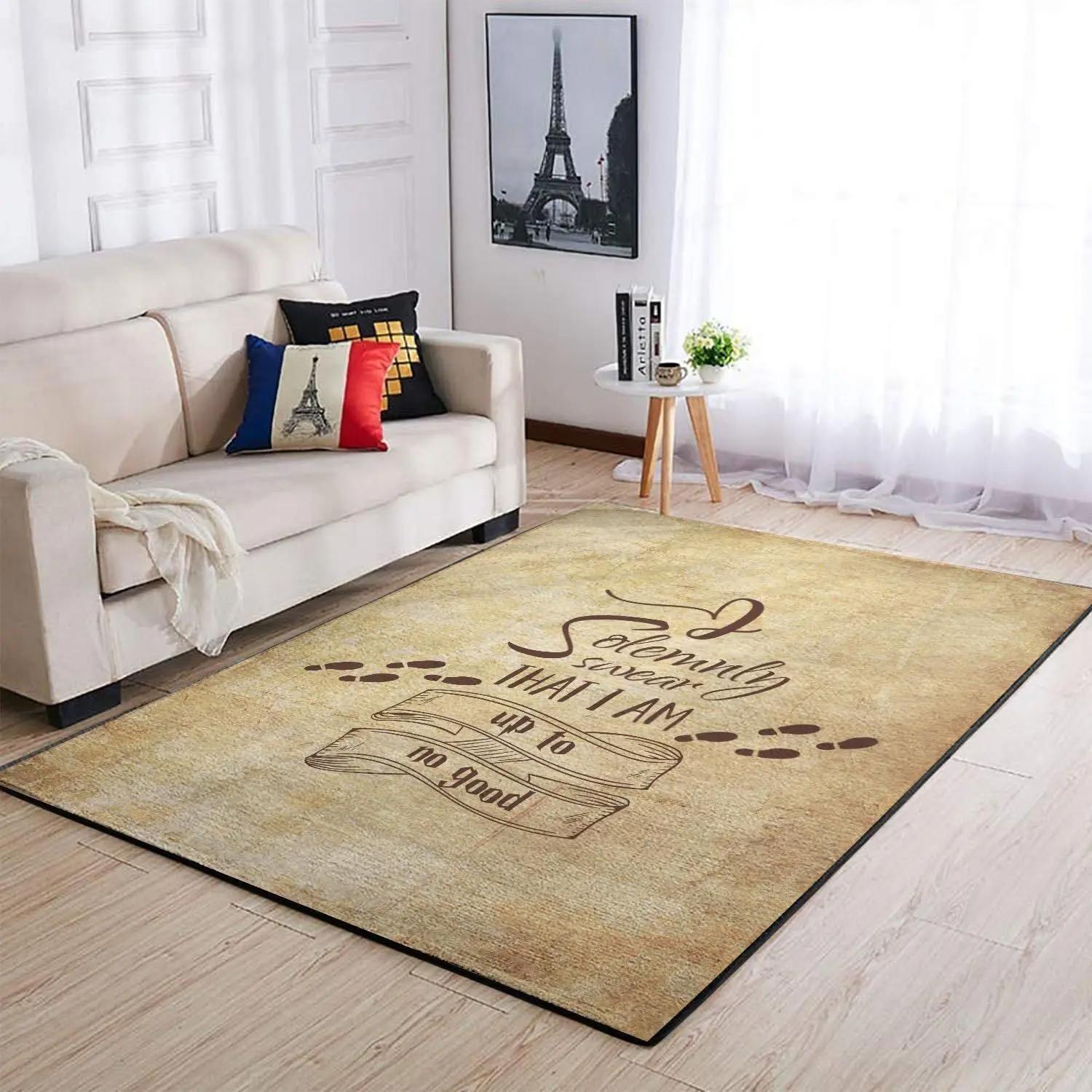 Hippo cute pattern print area rug living room rug home decor Rectangle Rug