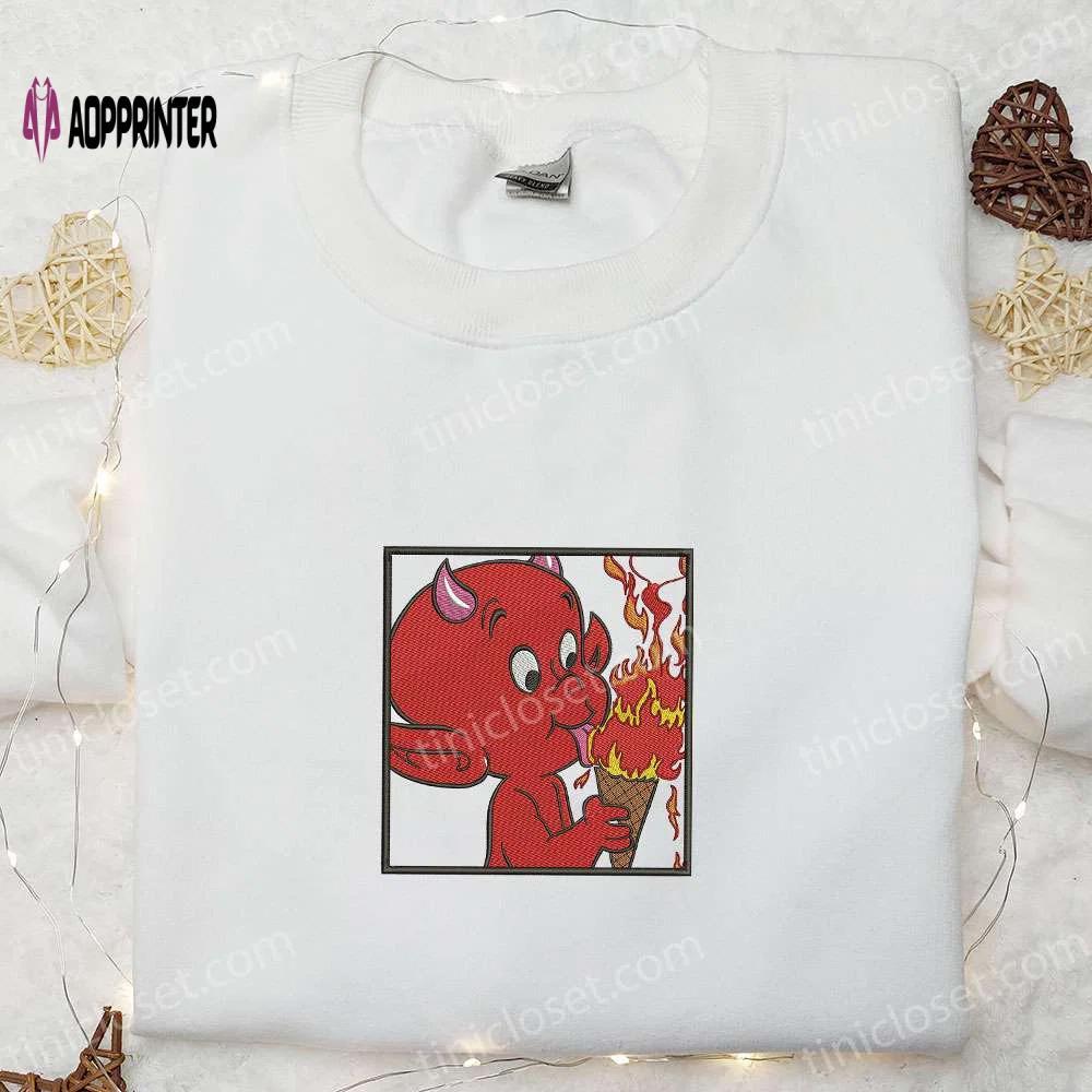 Hot stuff devil embroidered shirt: cool halloween gift for lovers Embroidered Shirt