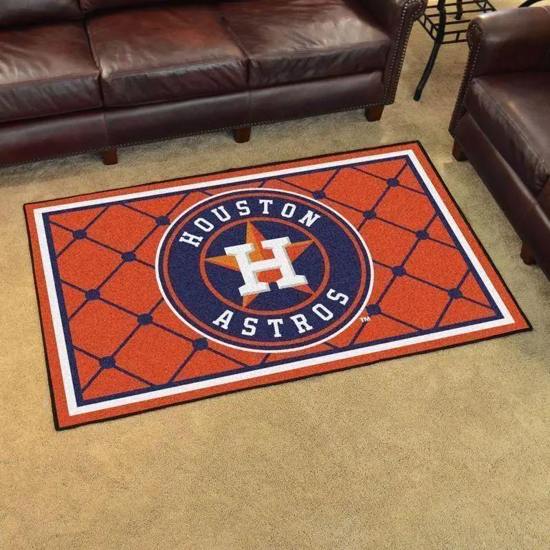 Houston astros area rug mlb baseball team logo carpet living room rugs v4270 Rectangle Rug
