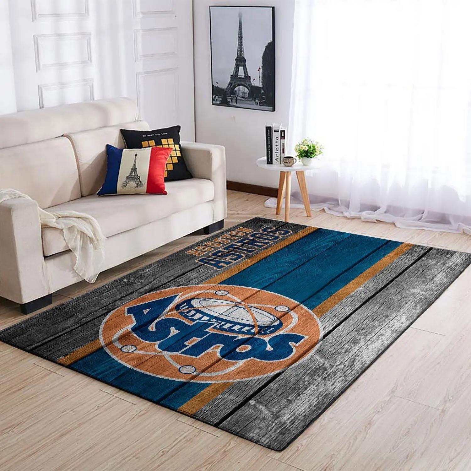 Houston astros wooden area rug mlb baseball team logo carpet living room rugs 4 Rectangle Rug