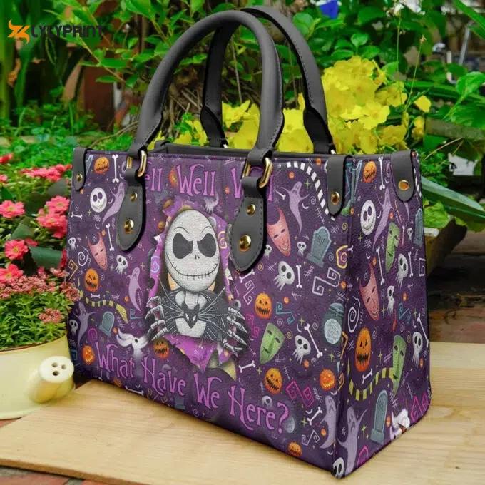 Jack skellington  leather handbag gift for women 4305 Women Leather Hand Bag