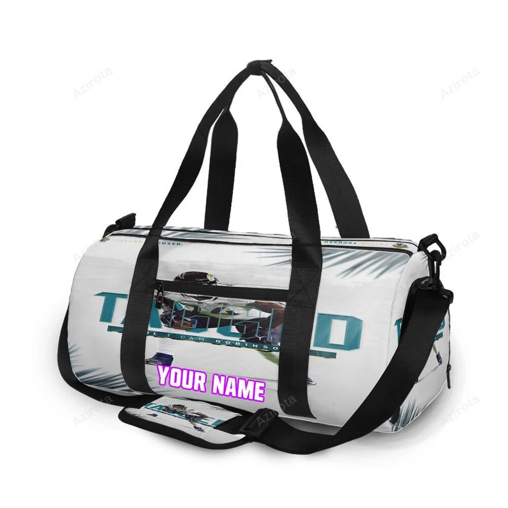 Jacksonville jaguars tagged cam robinson personalized name travel bag gym bag 1081 Travel Bag