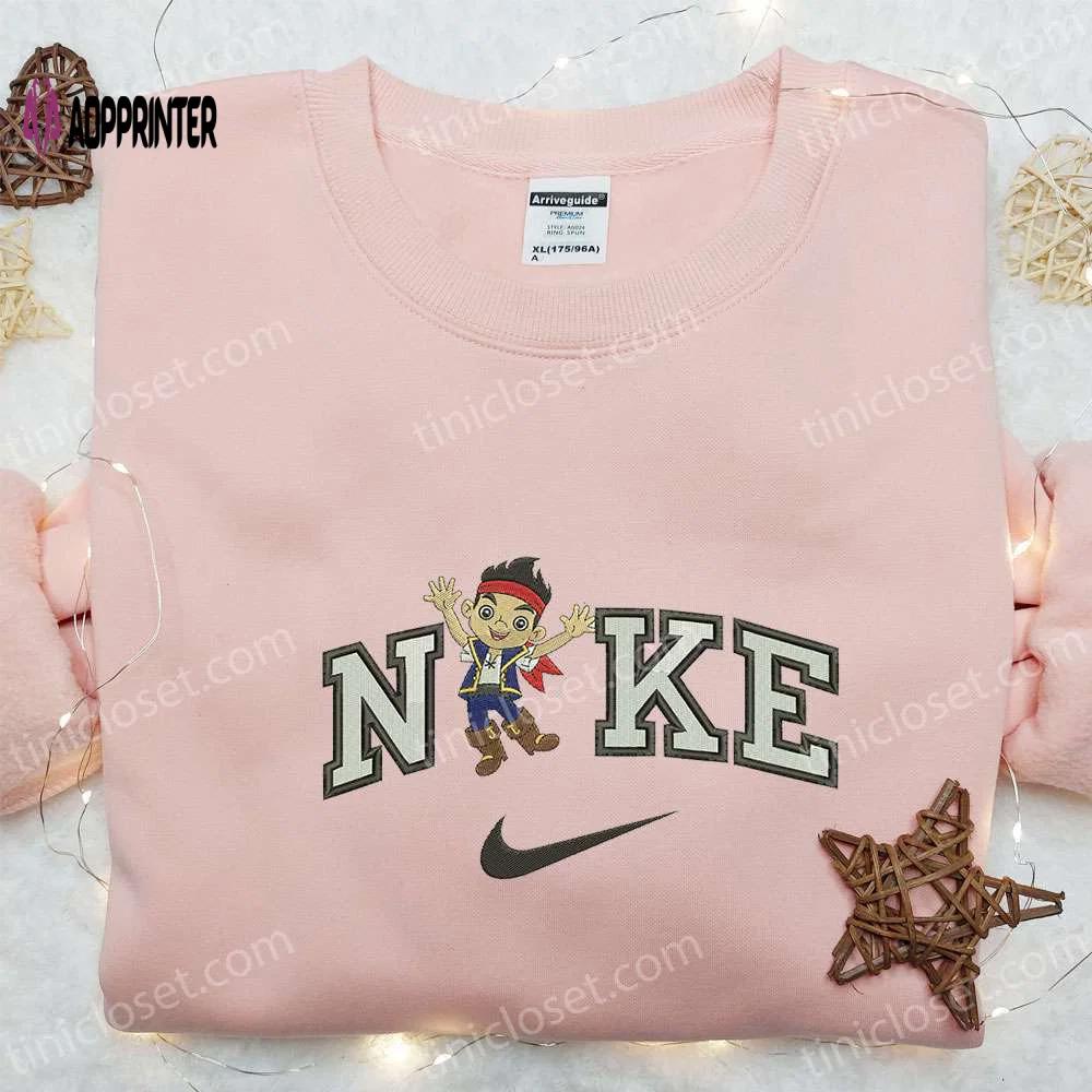 Jake x nike cartoon embroidered hoodie disney characters & nike inspired shirt Embroidered Shirt