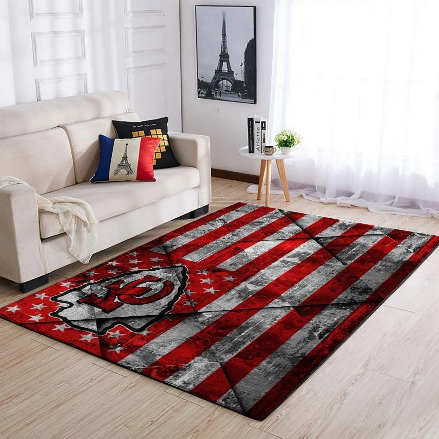 Kansas city chiefs area rug nfl football rug regtangle carpet Rectangle Rug