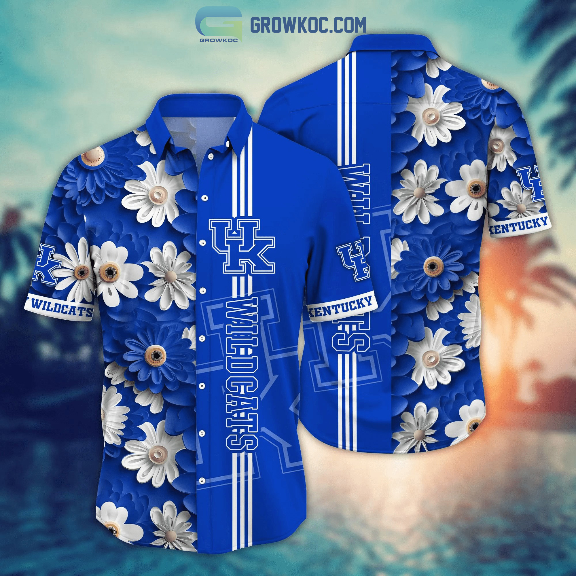 Kentucky wildcats ncaa flower hawaiian shirt Hawaii Shirt Shorts & Flip Flops