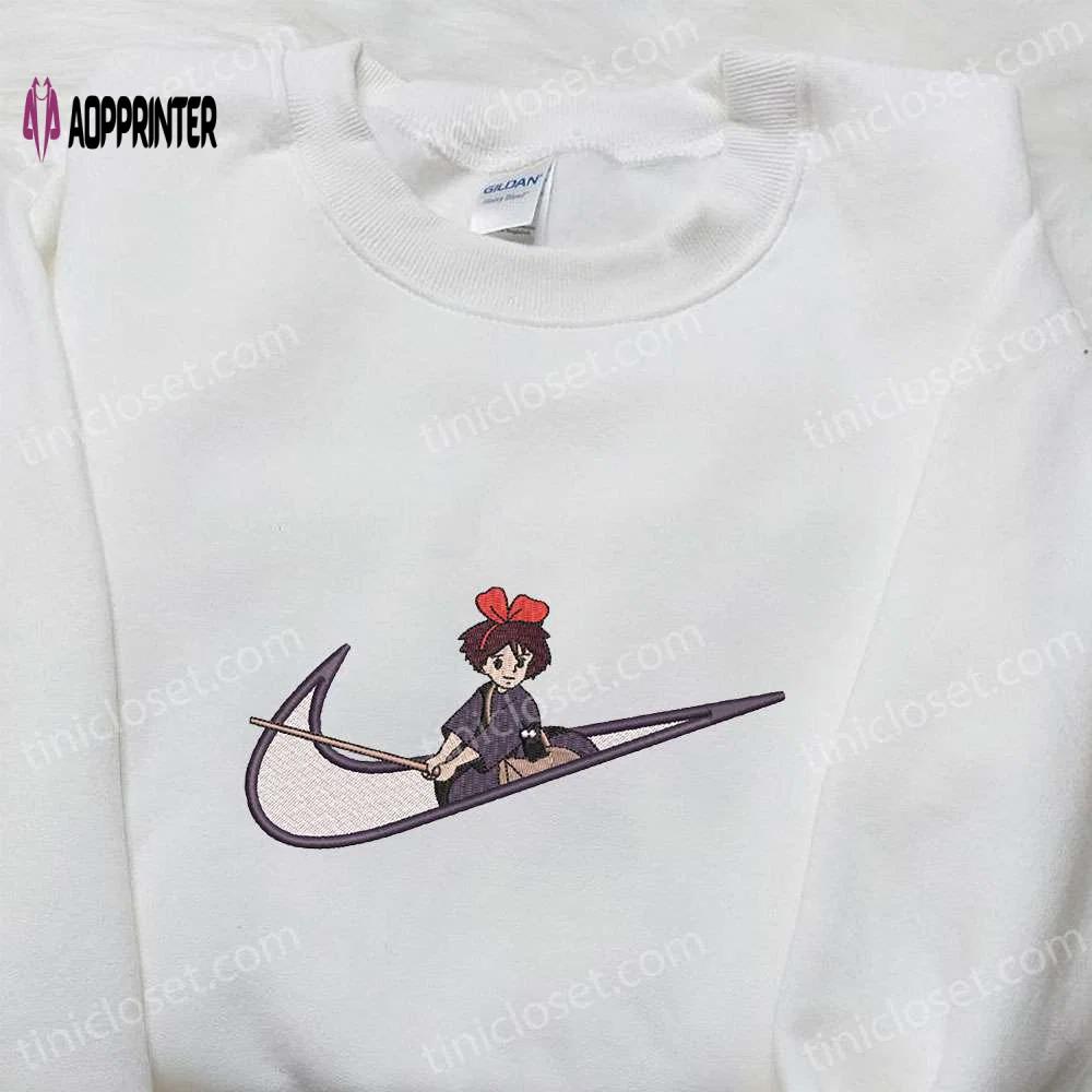 Kiki x nike swoosh embroidered sweatshirt & shirt: stylish delivery service inspired apparel Embroidered Shirt