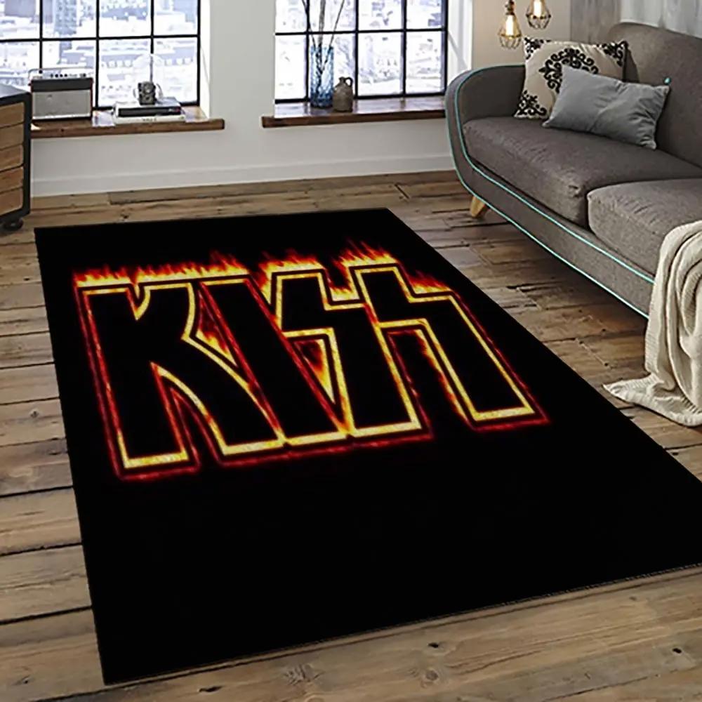 Kiss rock band music retangle carpet area rug home decor best gift for fan and friends as1 Rectangle Rug