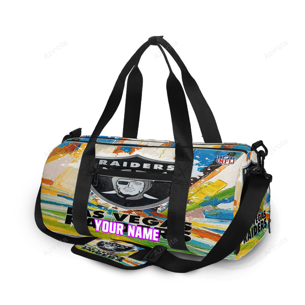 Las vegas raiders art colorful personalized name travel bag gym bag 1213 Travel Bag