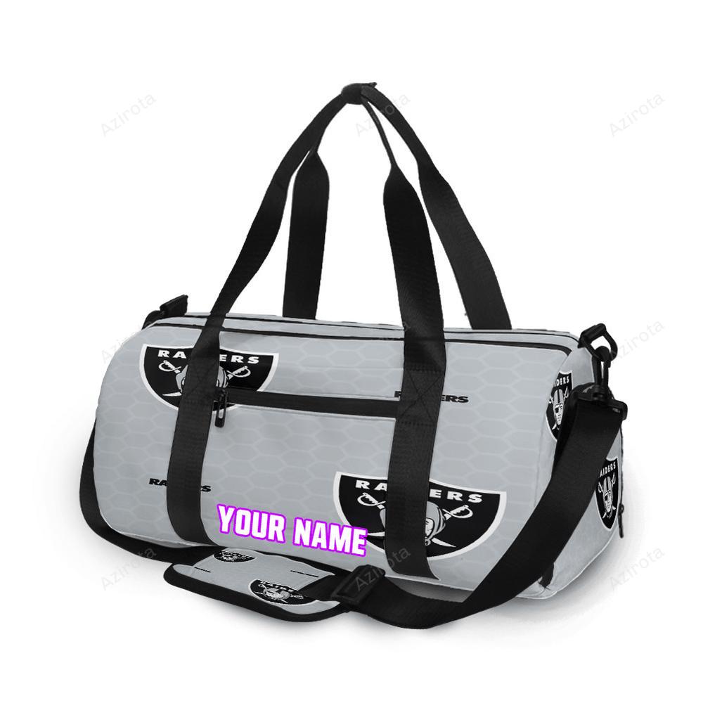Las vegas raiders logo pattern2 personalized name travel bag gym bag 136 Travel Bag