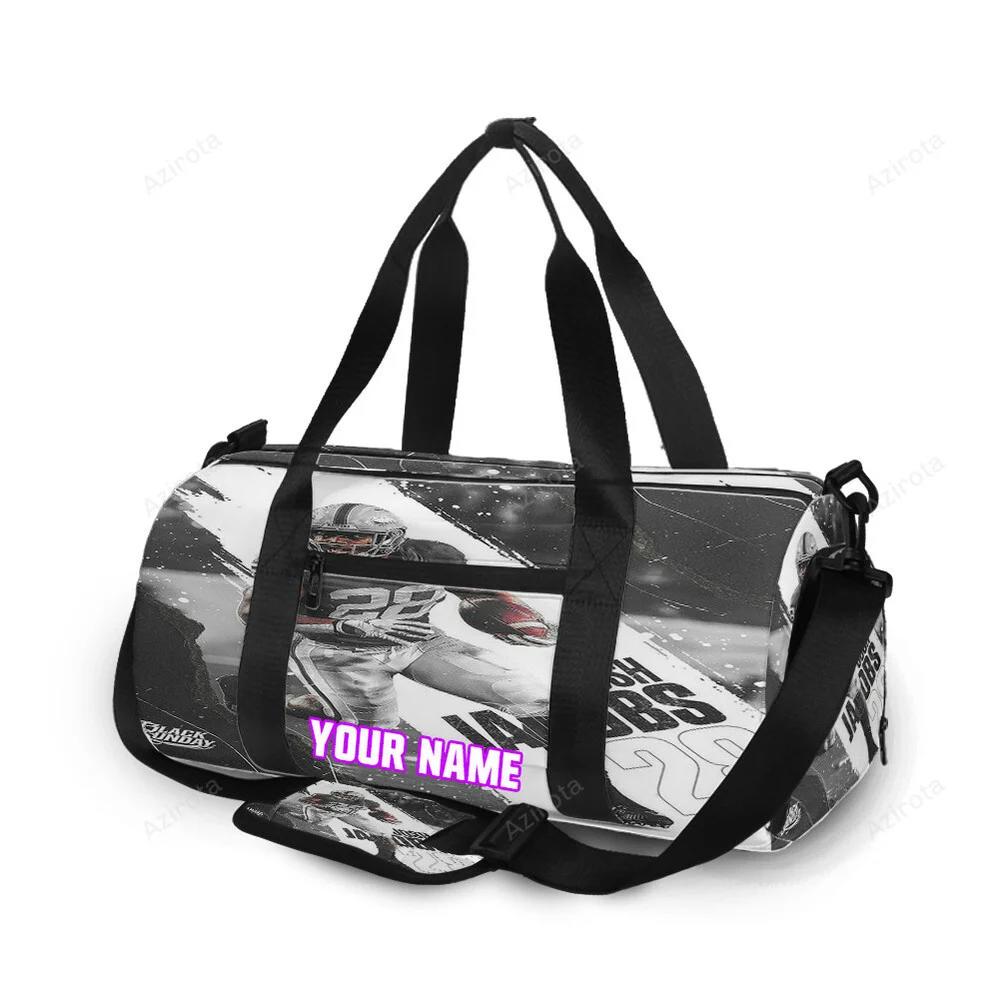 Las vegas raiders tom brady 12 v3 personalized name travel bag gym bag 1821 Travel Bag