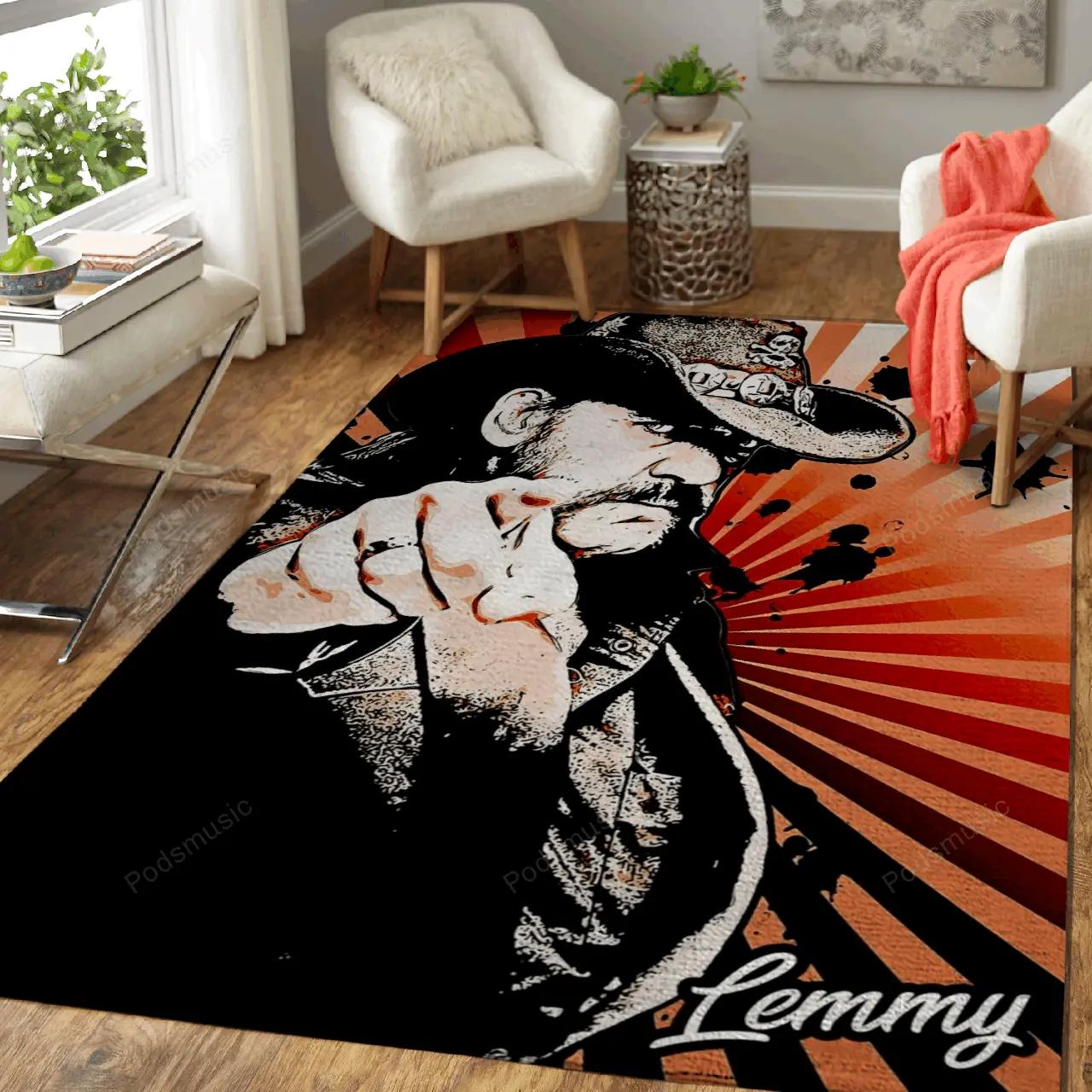 Lemmy kilmister music art for fans area rug living room carpet rug regtangle carpet floor decor home decor v8374 Rectangle Rug