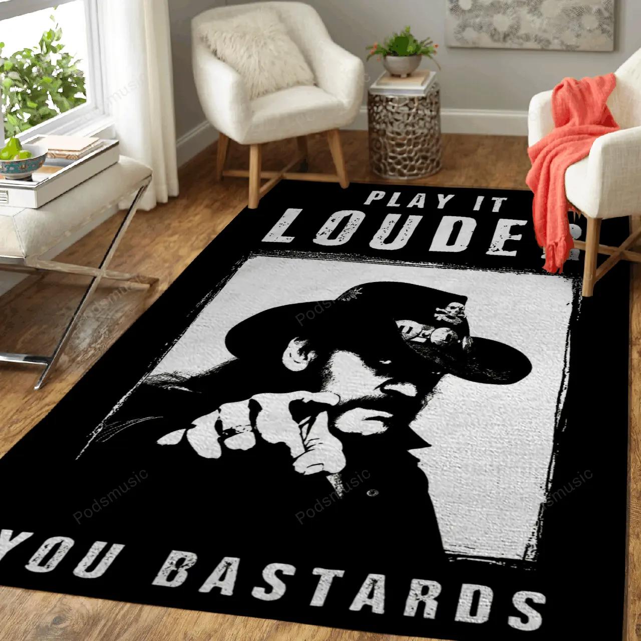 Lemmy play it louder music art for fans area rug living room carpet rug regtangle carpet floor decor home decor Rectangle Rug