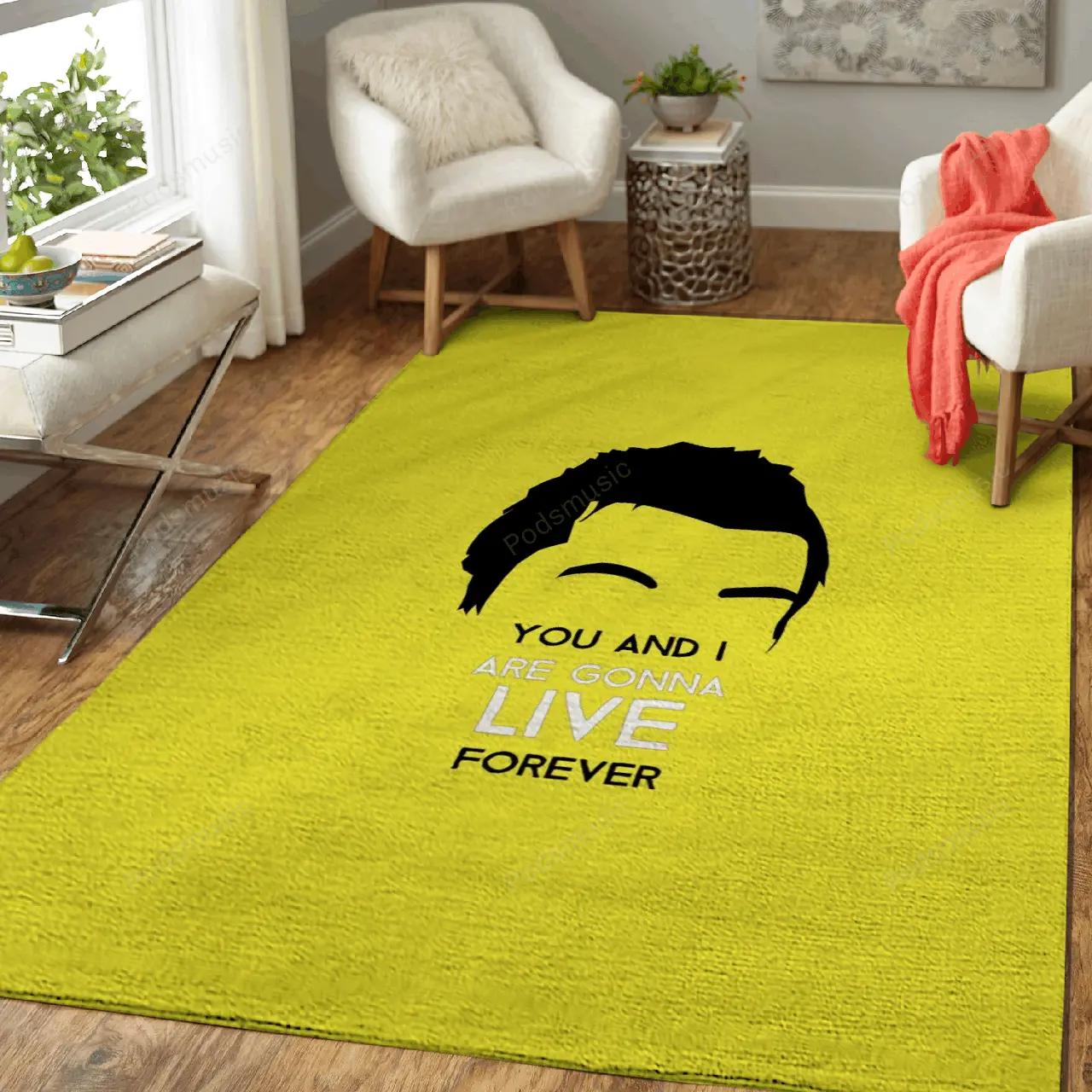 Liam gallagher yellow music icons art for fans area rug living room carpet rug regtangle carpet floor decor home decor Rectangle Rug
