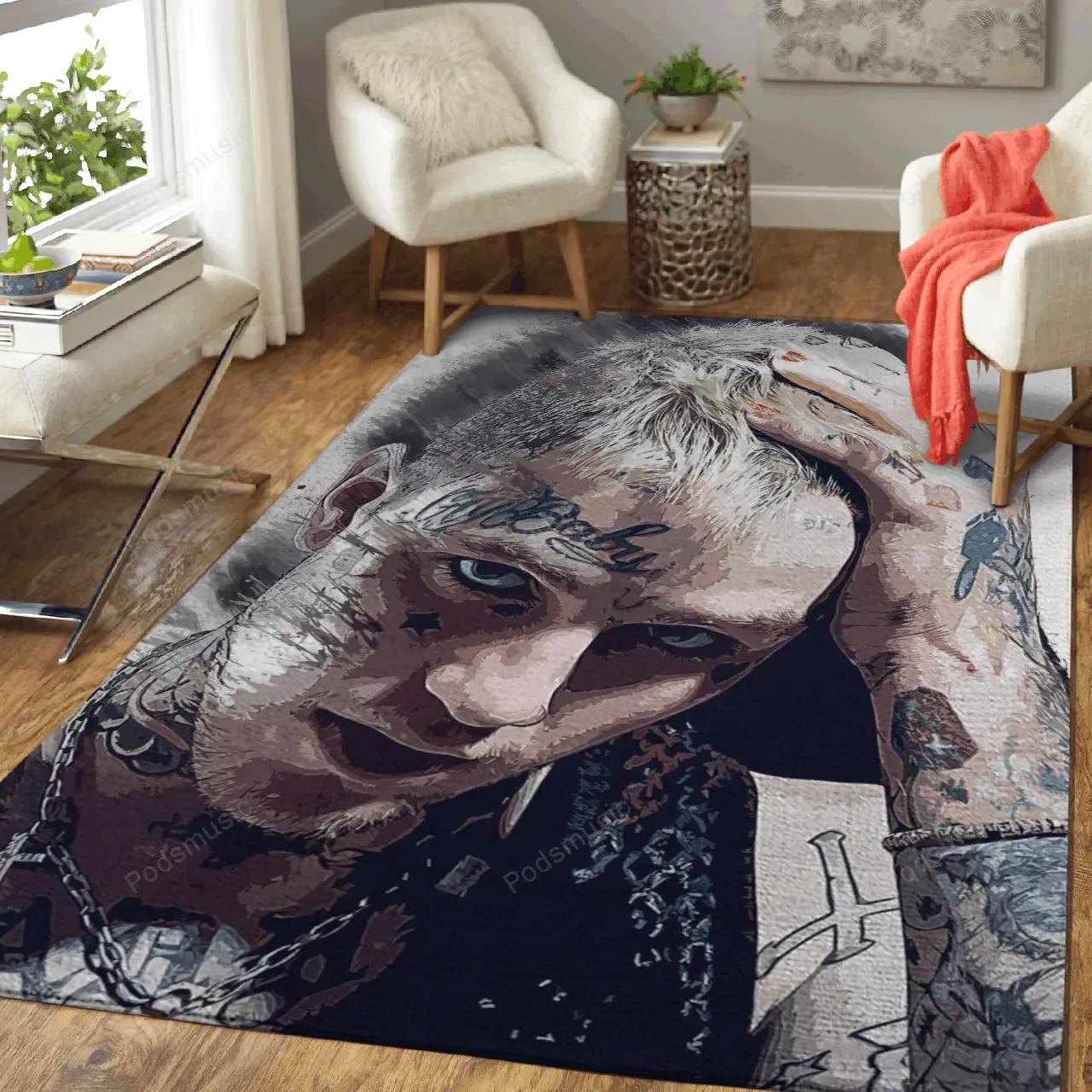 Lil peep art minimalist 2 rapper and hip hop music art for fans area rug living room carpet rug regtangle carpet floor decor home decor Rectangle Rug
