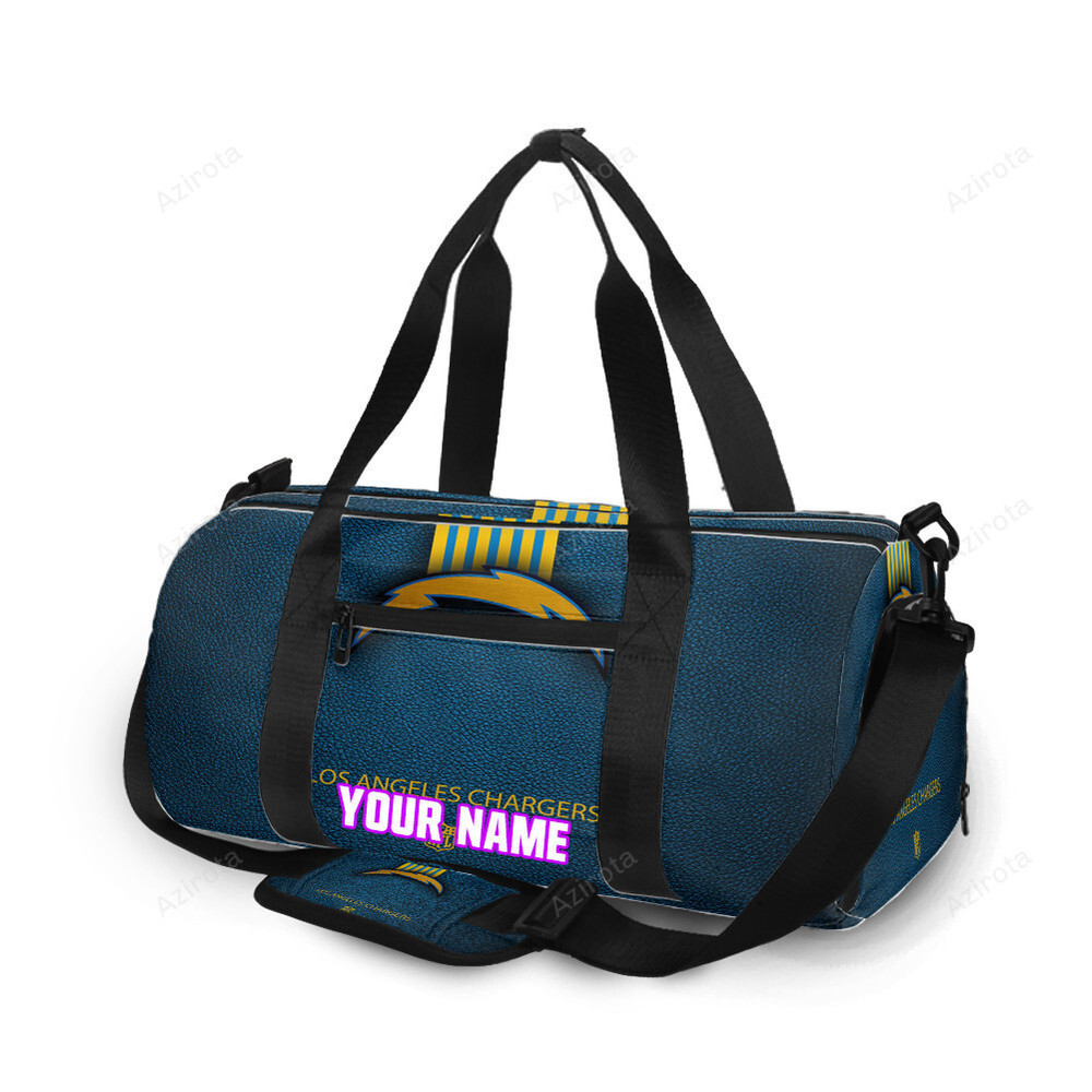 Los angeles chargers emblem v8 personalized name travel bag gym bag 814 Travel Bag