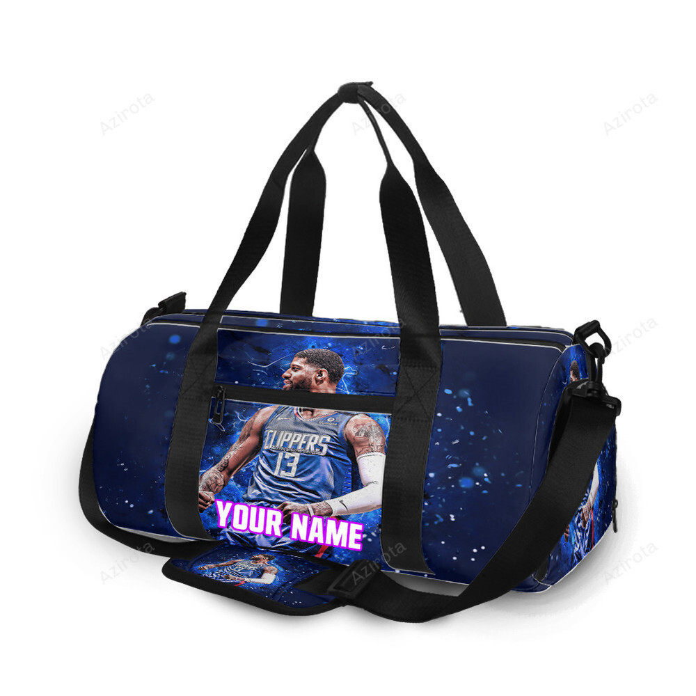 Los angeles clippers paul george 13 personalized name travel bag gym bag 1621 Travel Bag