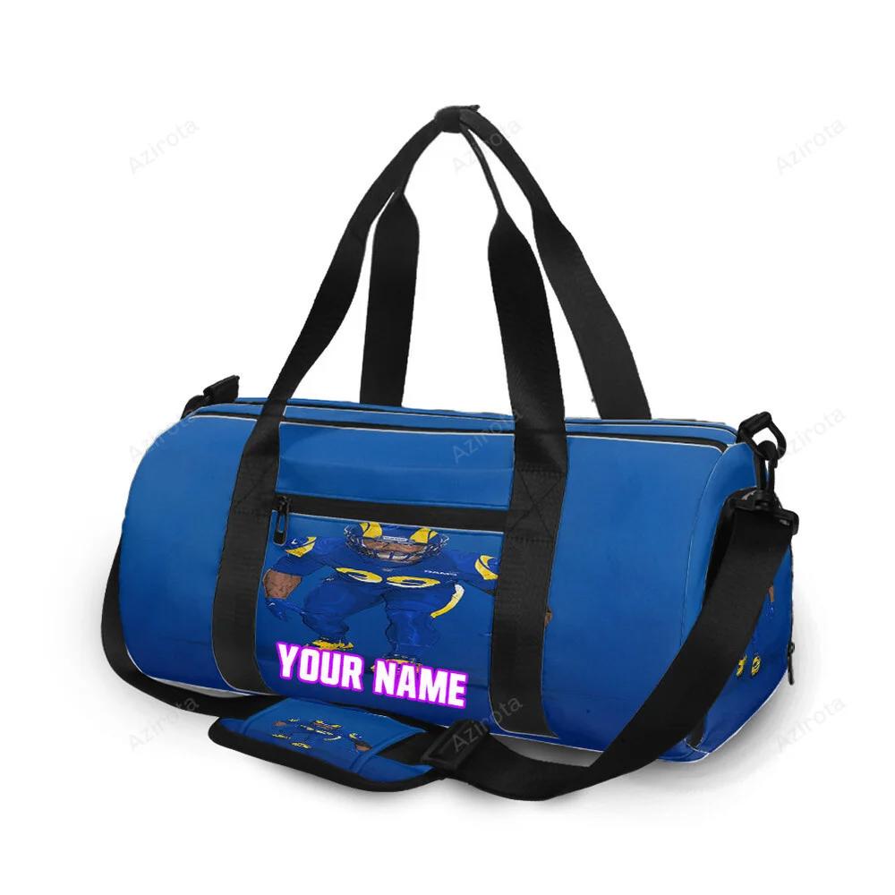 Los angeles rams aaron donald7 personalized name travel bag gym bag 887 Travel Bag