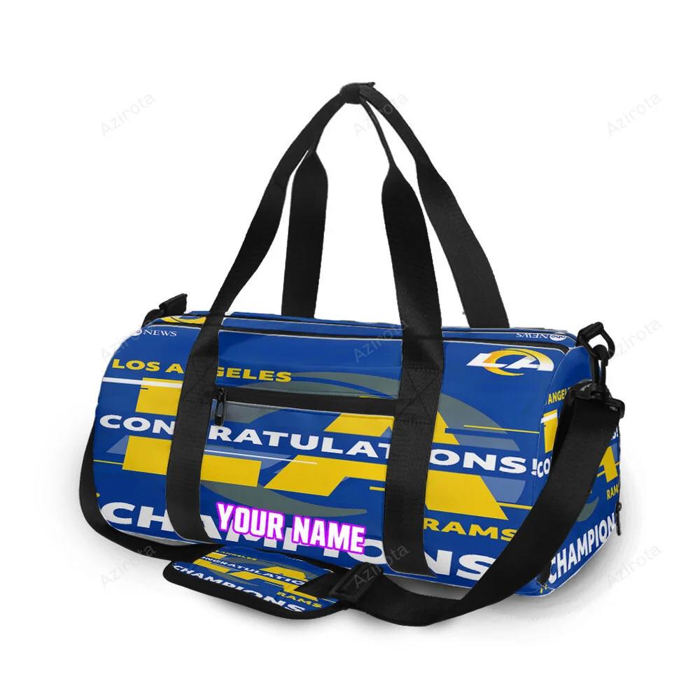 Los angeles rams congratulations blue personalized name travel bag gym bag 158 Travel Bag