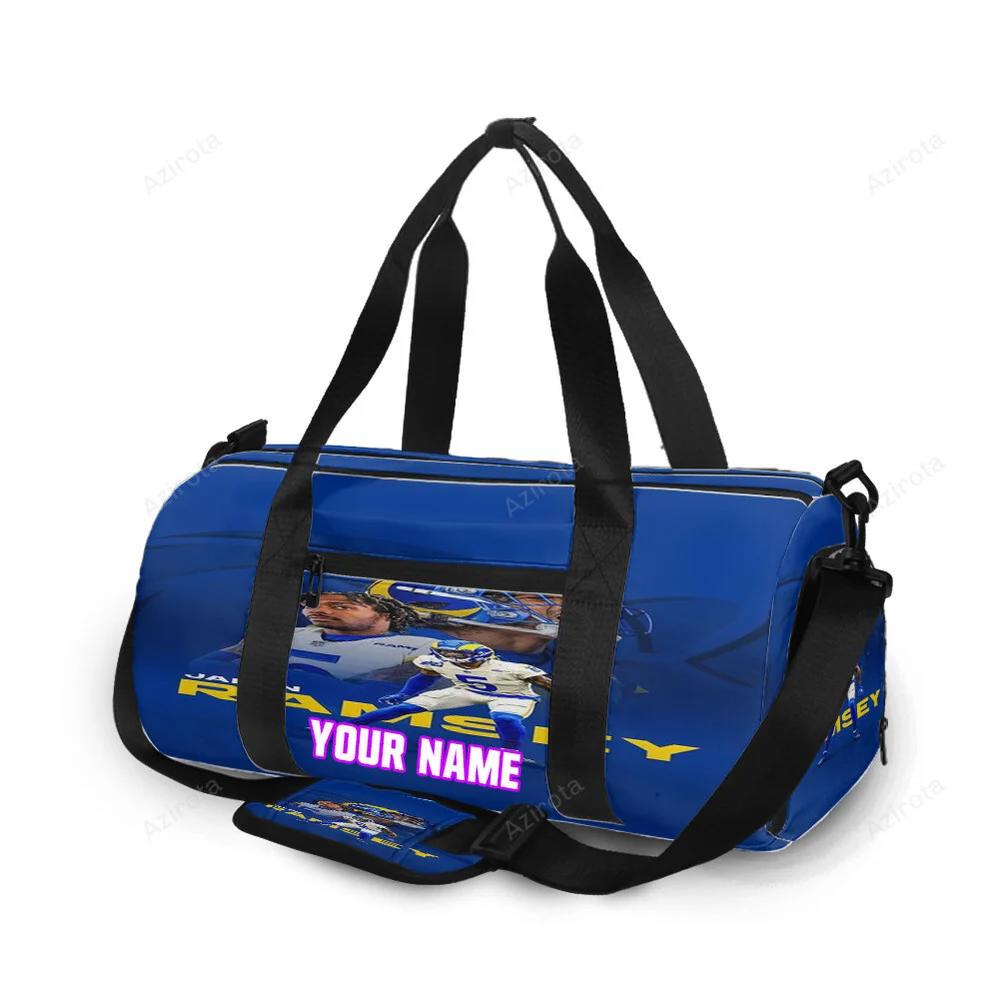 Los angeles rams jalen ramsey5 personalized name travel bag gym bag 835 Travel Bag