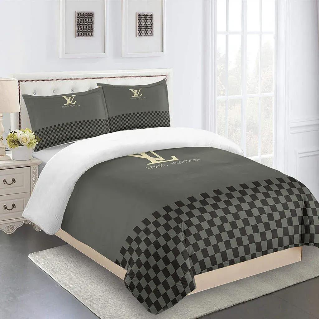 Louis vuitton fashion logo limited luxury brand bedding sets, bedroom decor , thanksgiving decorations for home 29 best luxury bed sets gift thankgivings and christmas Bedding Sets
