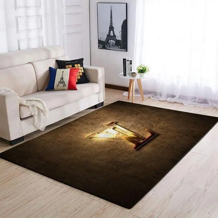 Louis vuitton light logo type 665. Upgrade Your Living Room with Luxury Home Decor: Area Carpets, Floor Decor, Door Mats, and Hot Gift Items with style a High-End Fashion Brand Rectangle Rug