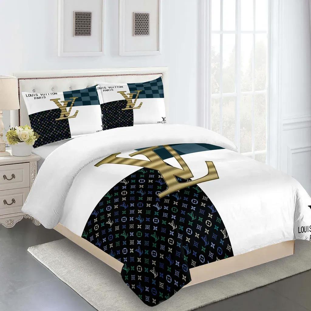 Louis vuitton logo type 1691 Bedding Sets bed linen covers duvet luxury ideas bedspread sheets premium fashion brand hyperbeast Bedroom bedclothes home decor blankets