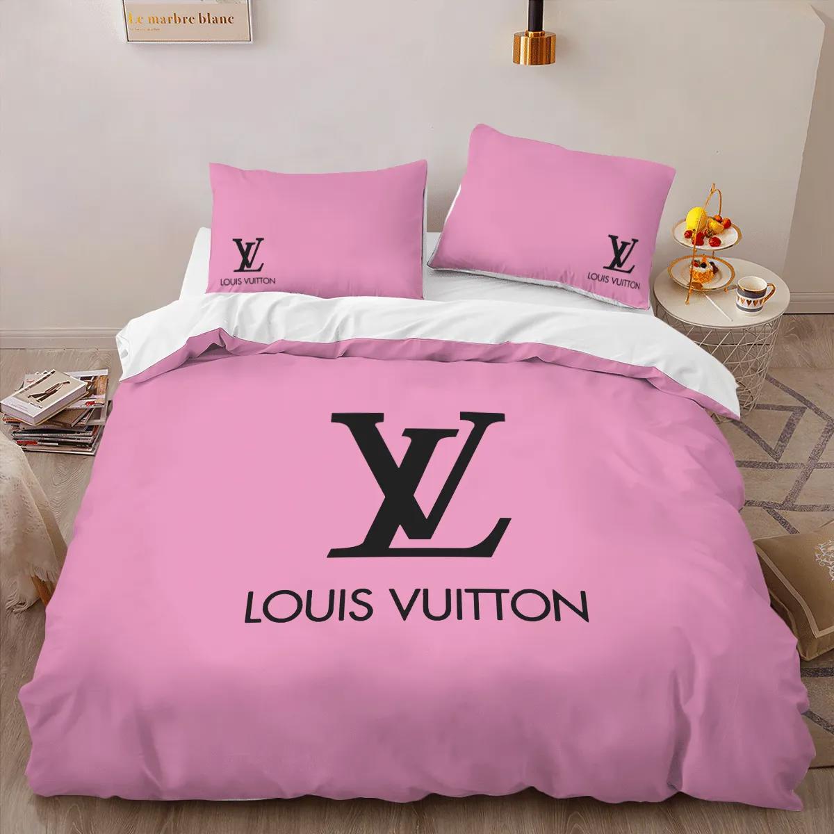 Louis vuitton pinky luxury brand high-end bedding sets lv, bedroom decor , thanksgiving decorations for home best luxury bed sets gift thankgivings and christmas Bedding Sets