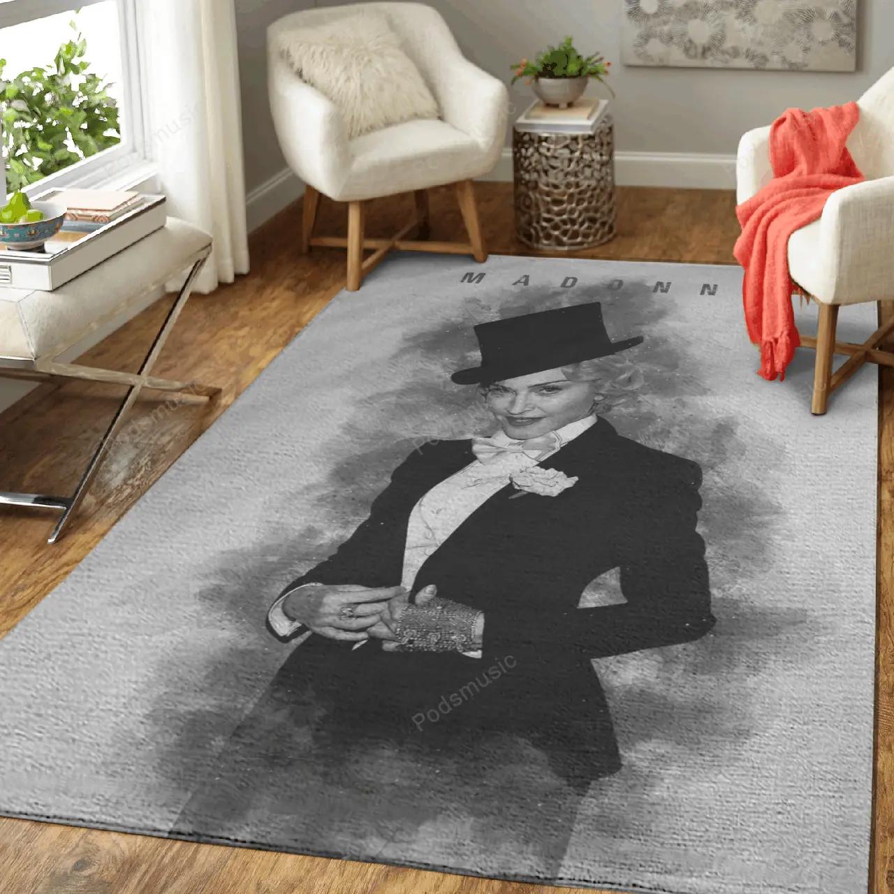 Madonna music monochrome art for fans area rug living room carpet rug regtangle carpet floor decor home decor Rectangle Rug