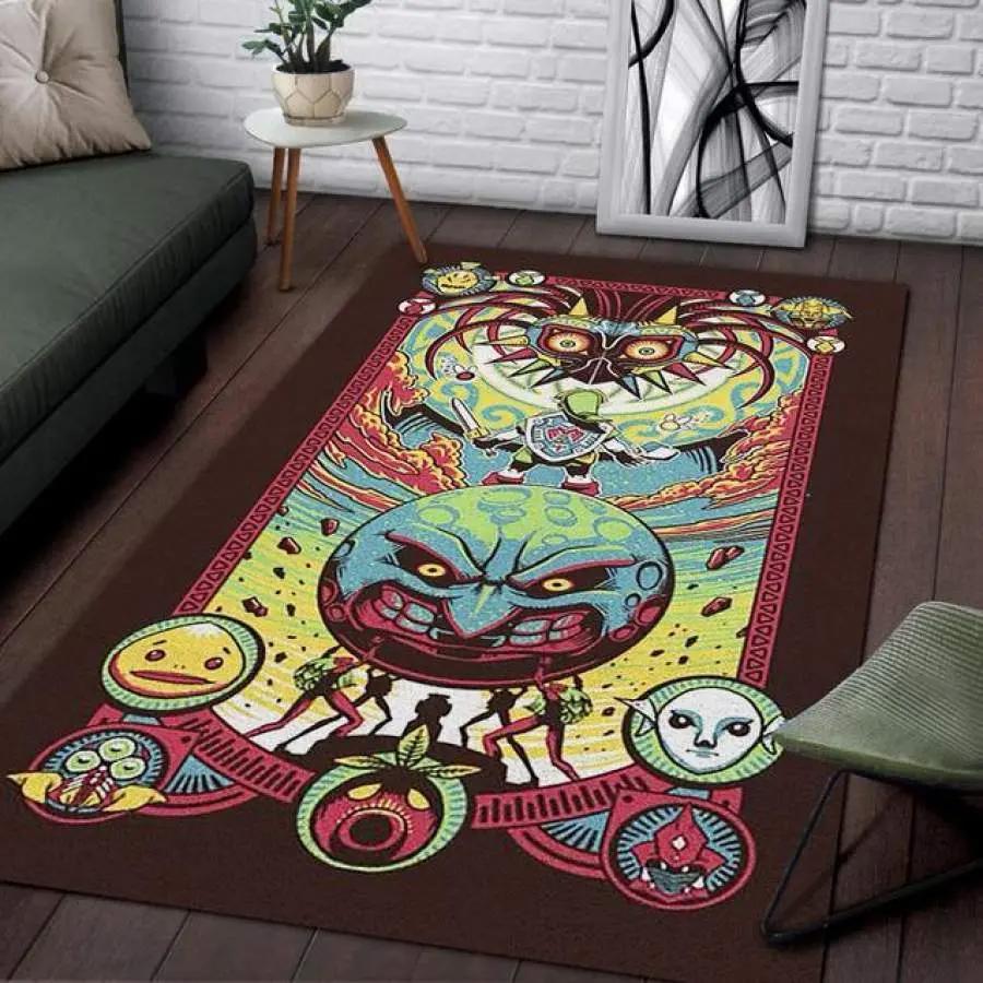 Majora mask area rug living room rug home decor home decor bedroom living room decor Rectangle Rug