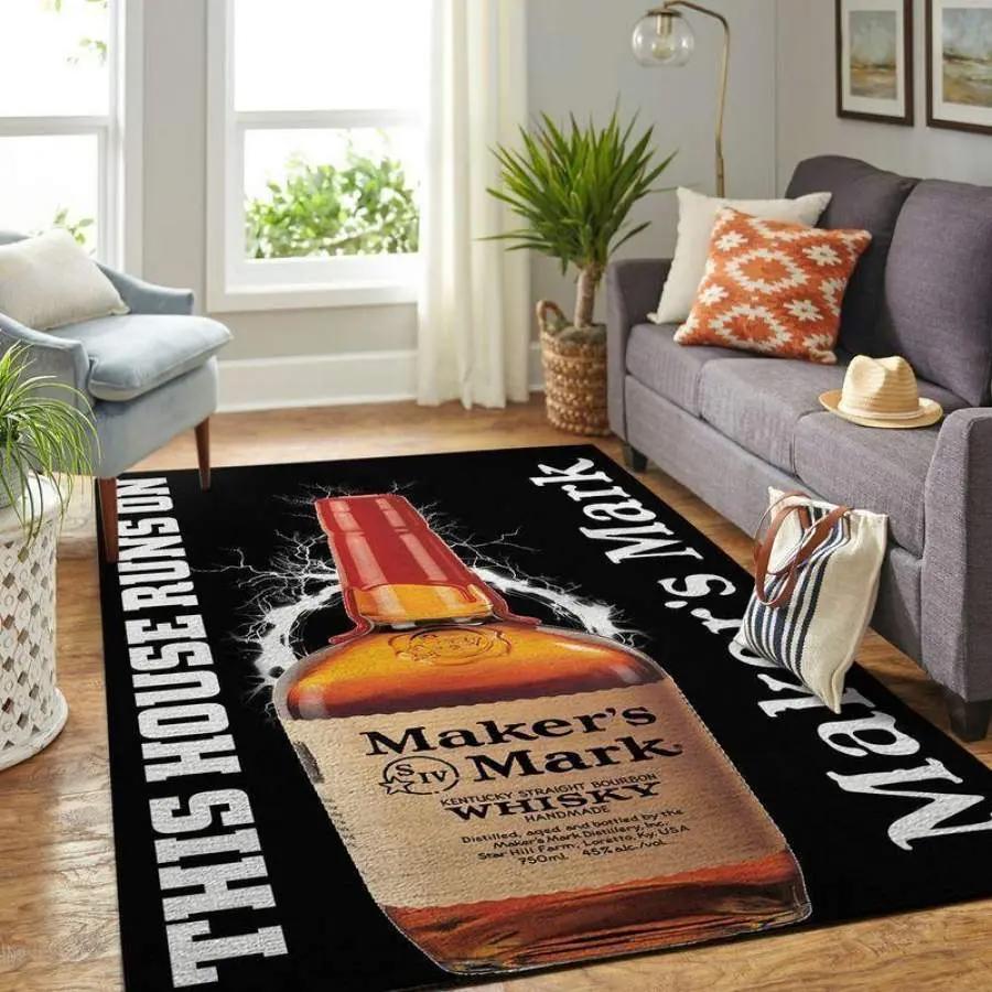 Maker mark area rug living room rug home decor this house runs on ofd 20030913 Rectangle Rug