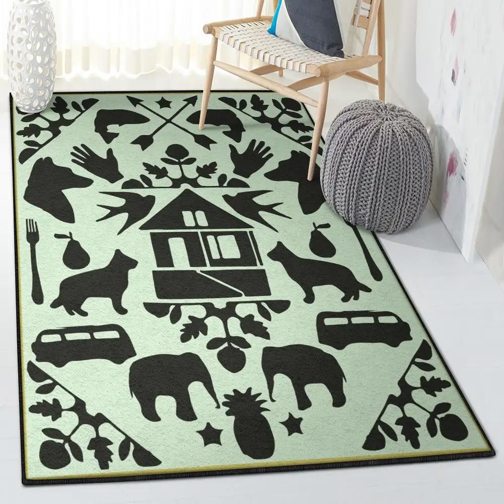 Mammal washable rugs, animals rug Rectangle Rug