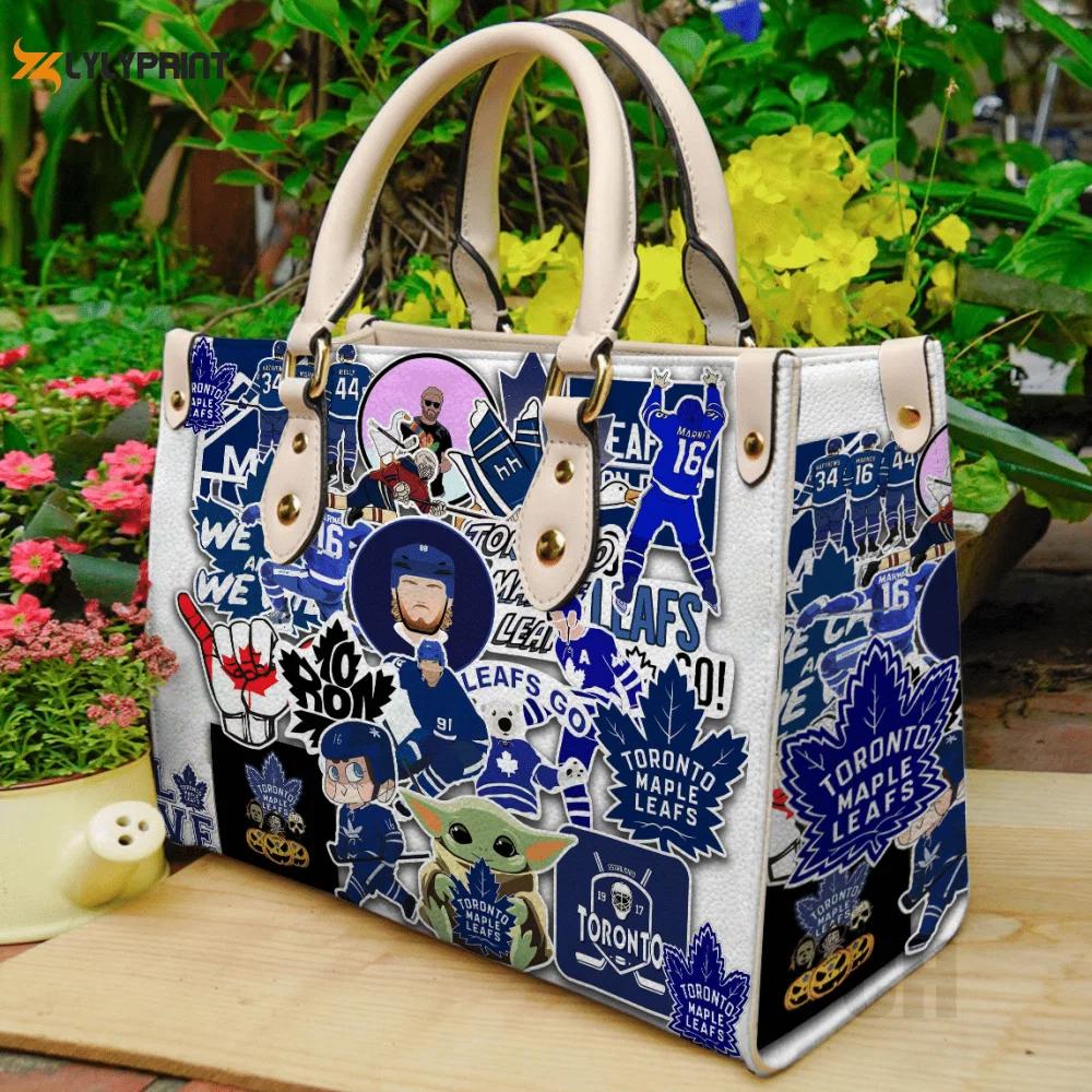 Maple leafs leather hand bag gift for women’s day gift for women s day in toronto: stylish & chic accessory 3187 Women Leather Hand Bag