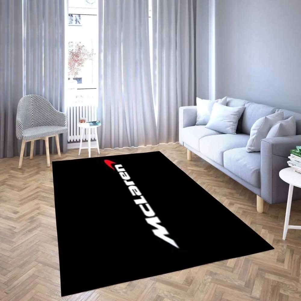 Mclaren logo area rug black & white living room carpet rug regtangle carpet floor decor home decor Rectangle Rug