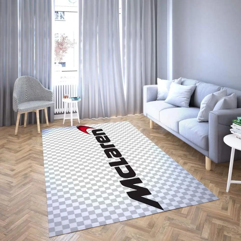 Mclaren logo area rug chequered living room carpet rug regtangle carpet floor decor home decor Rectangle Rug
