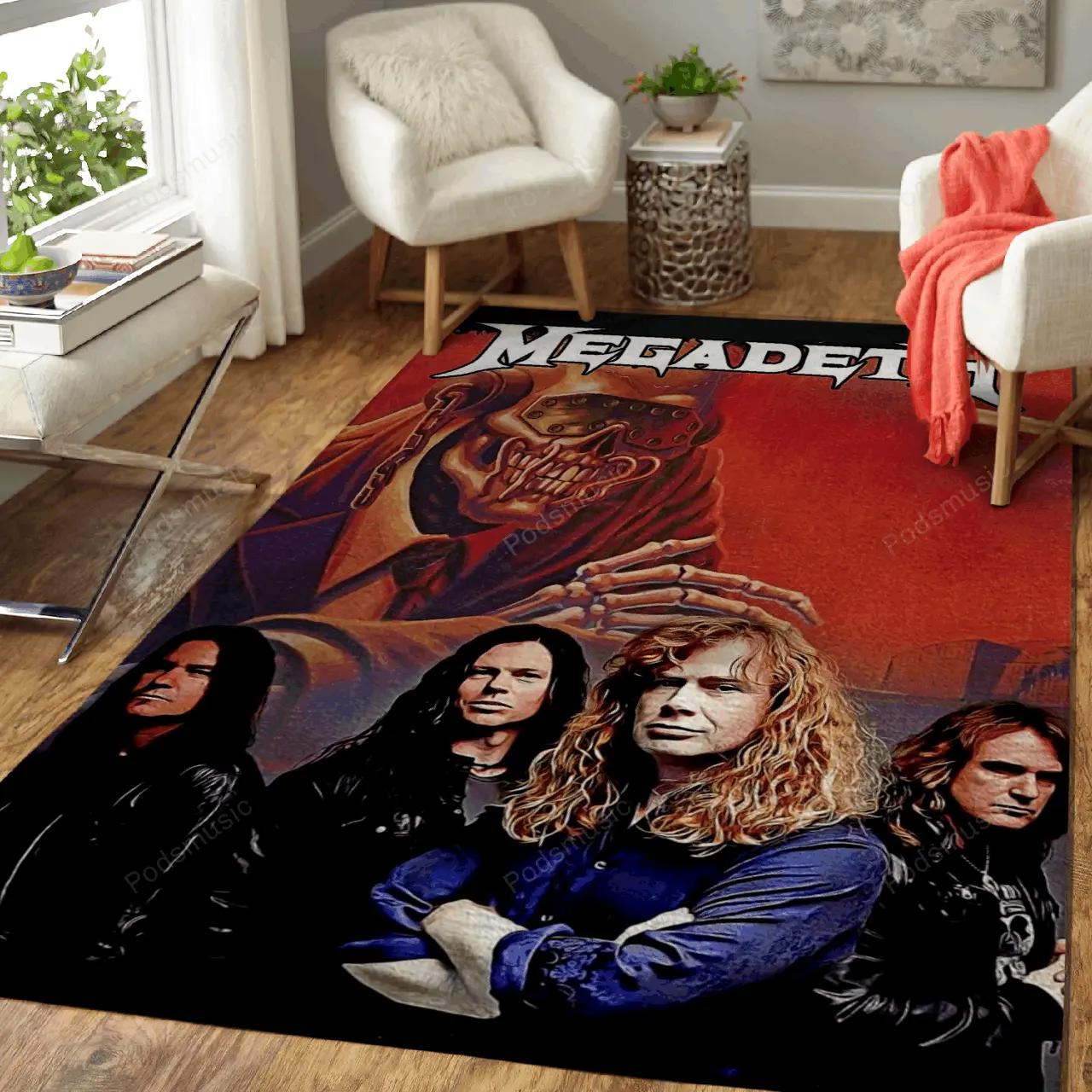 Megadeth music art for fans area rug living room carpet rug regtangle carpet floor decor home decor Rectangle Rug