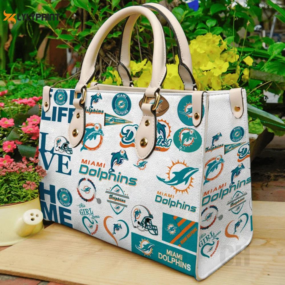 Miami dolphins 1 leather handbag gift for women 4196 Women Leather Hand Bag