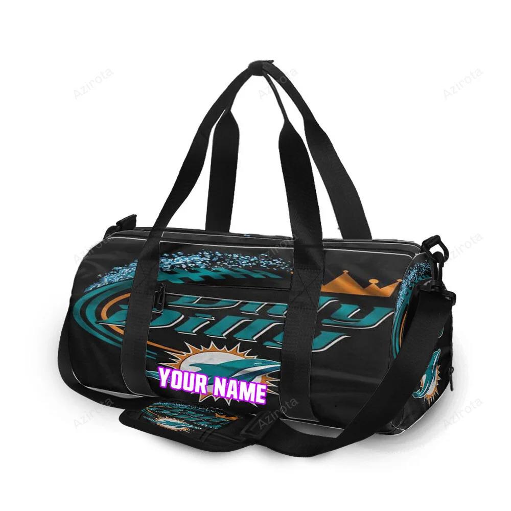 Miami dolphins dilly dilly personalized name travel bag gym bag 280 Travel Bag