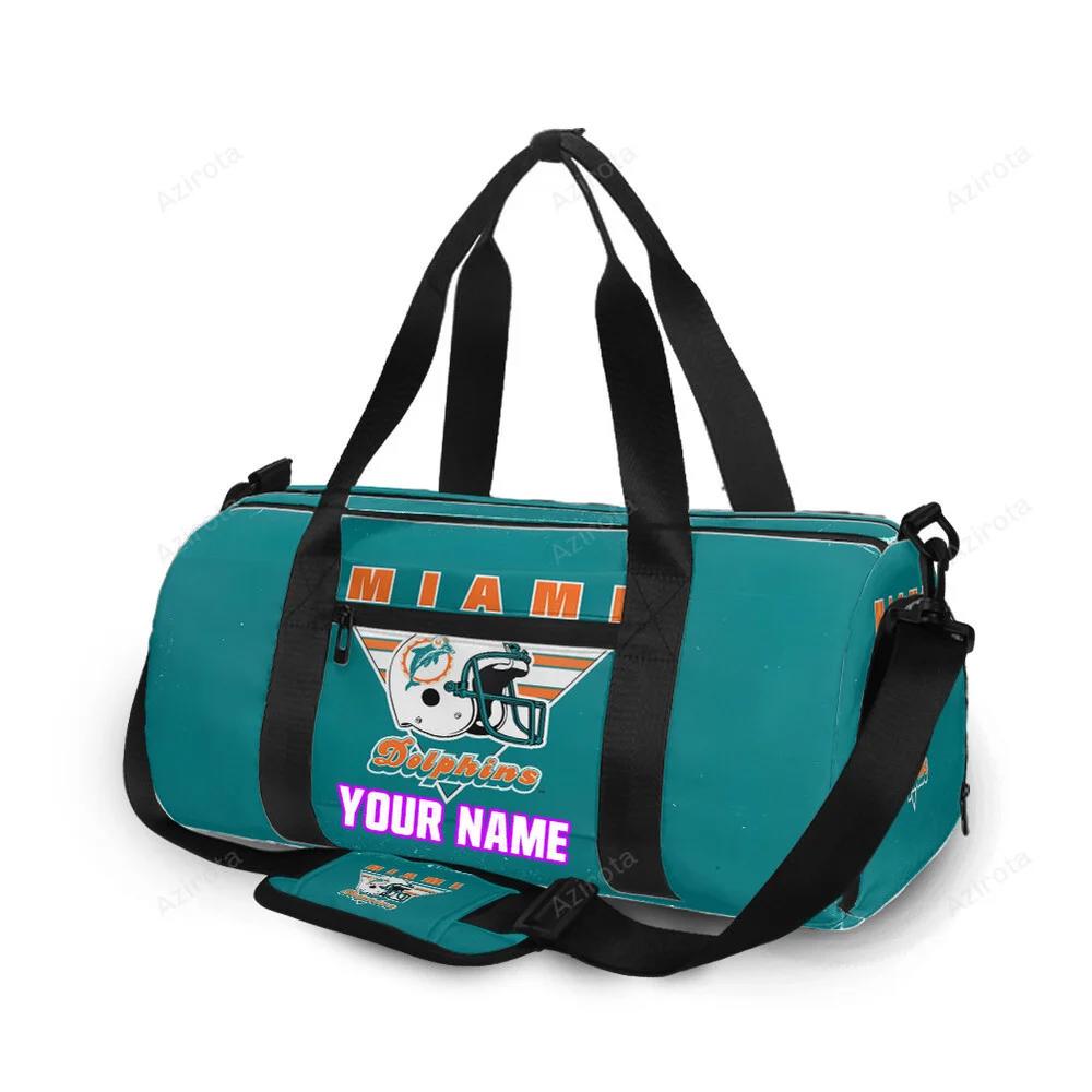 Miami dolphins logo 11 personalized name travel bag gym bag 980 Travel Bag
