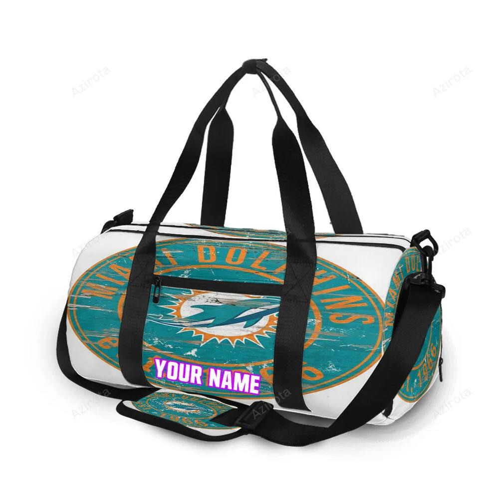 Miami dolphins logo 12 personalized name travel bag gym bag 1212 Travel Bag