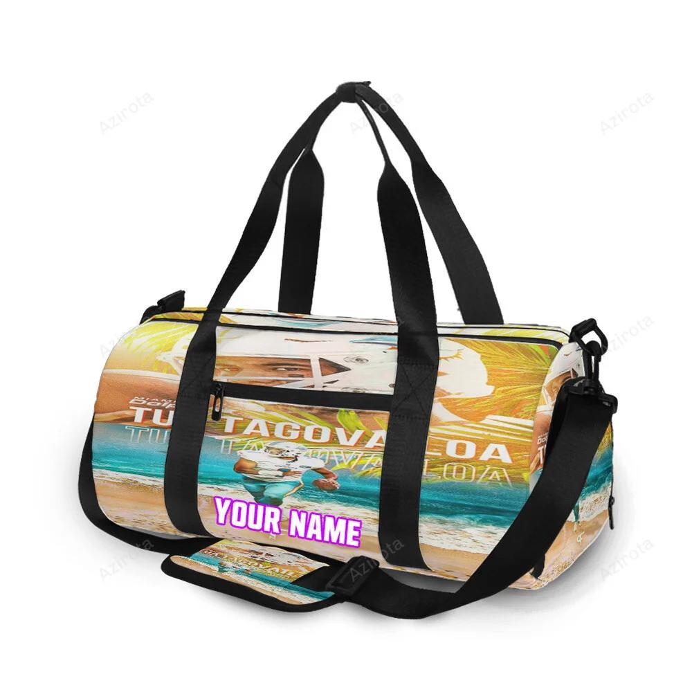 Miami dolphins tua tagovailoa1 personalized name travel bag gym bag 441 Travel Bag