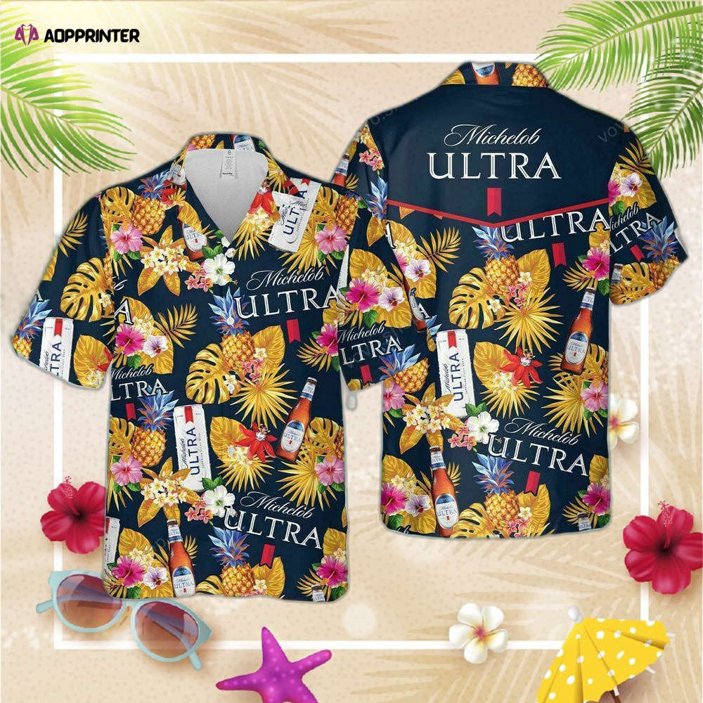 Michelob ultra beer pineapple hawaiian shirt for men women and summer shorts Hawaii Shirt