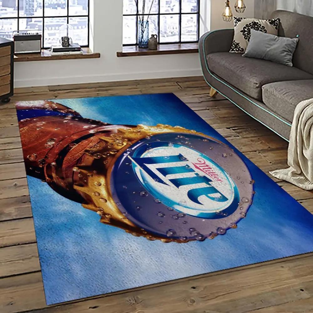 Miller lite american style beer retangle carpet area rug home decor gift best present for friends ml30 Rectangle Rug