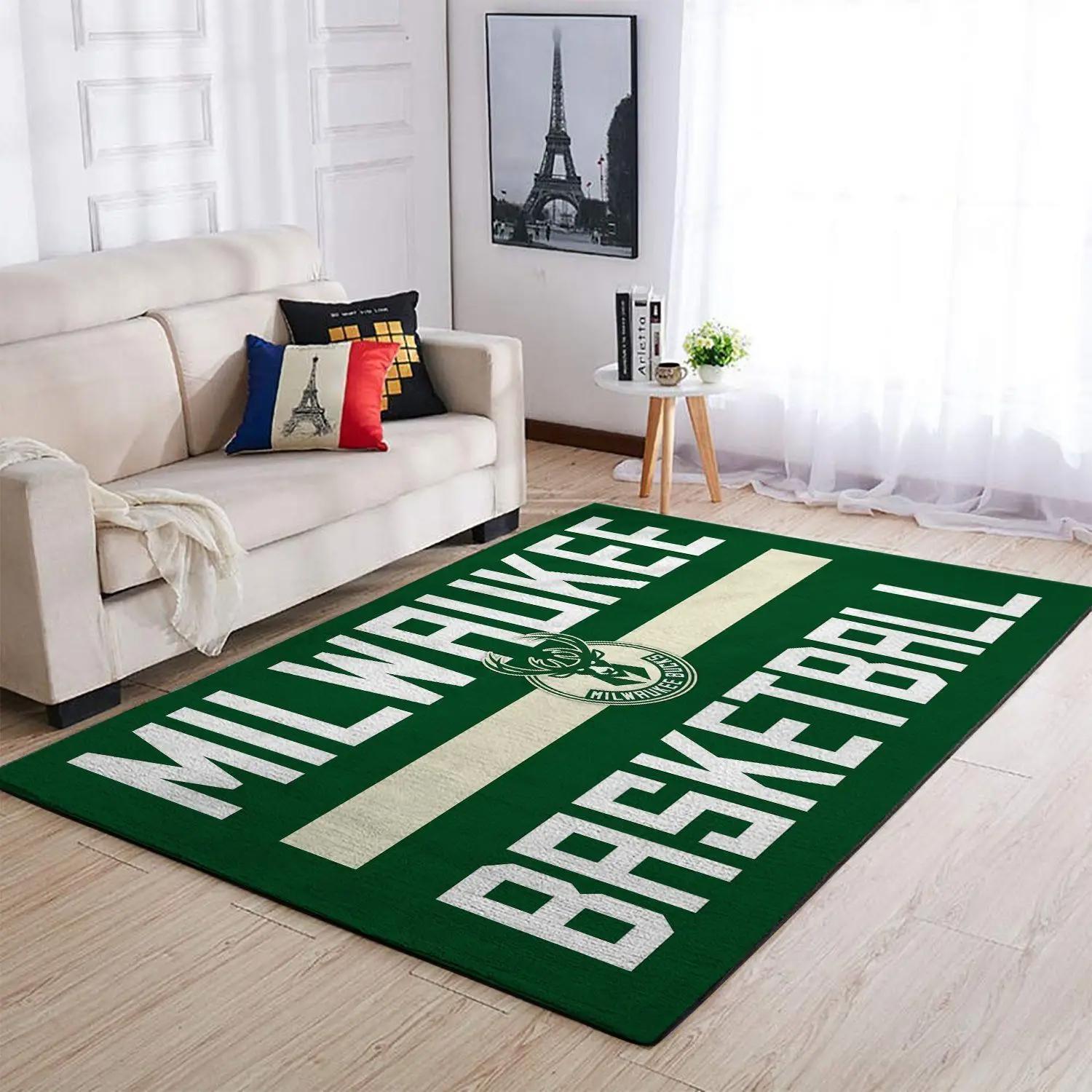 Milwaukee bucks area rug nba carpet living room rugs rug regtangle carpet v4609 Rectangle Rug