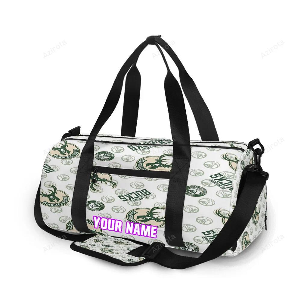 Milwaukee bucks emblem v42 personalized name travel bag gym bag 618 Travel Bag