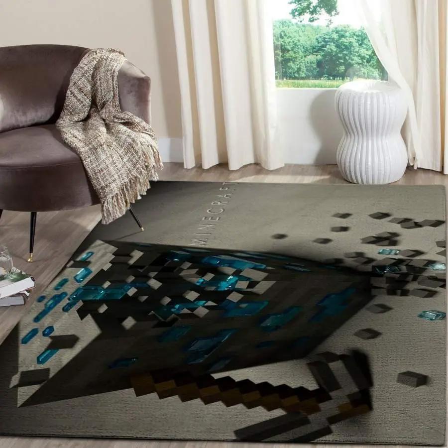 Minecraft area rug living room rug home decor video game gfd 1912068 Rectangle Rug